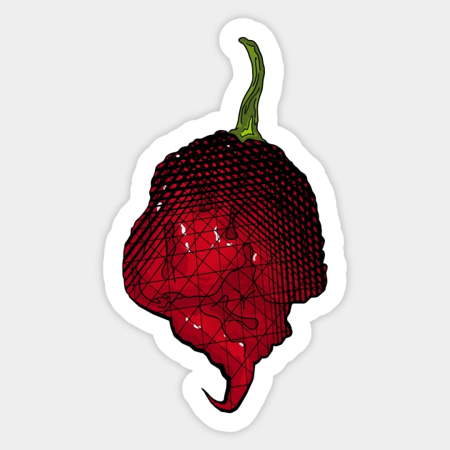 Habanero Chilli Pepper Sticker Spicy Hot Jalapeno Carolina Reaper Sticker by MojoCoffeeTime